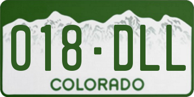 CO license plate 018DLL