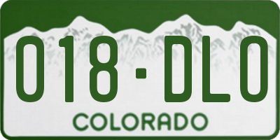 CO license plate 018DLO