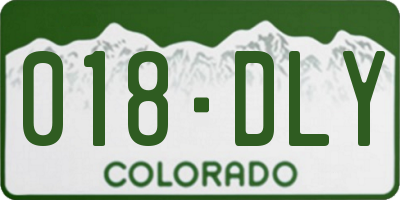 CO license plate 018DLY