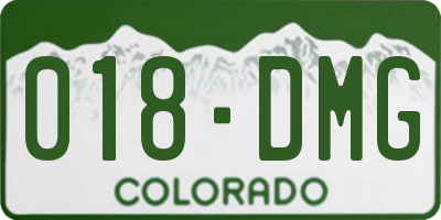 CO license plate 018DMG