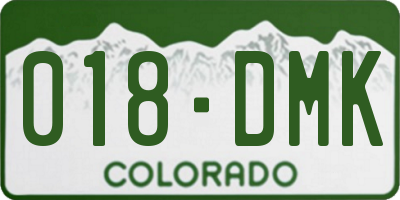 CO license plate 018DMK