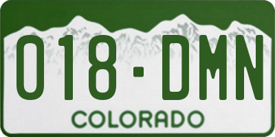 CO license plate 018DMN
