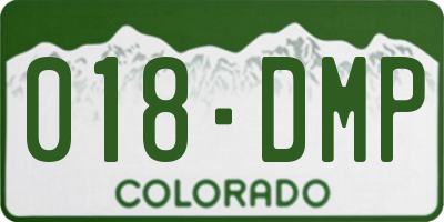 CO license plate 018DMP