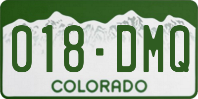 CO license plate 018DMQ
