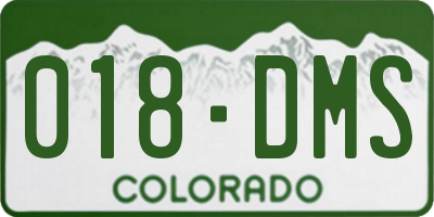 CO license plate 018DMS