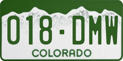 CO license plate 018DMW