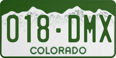 CO license plate 018DMX