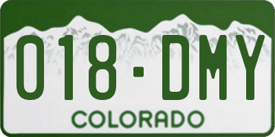 CO license plate 018DMY