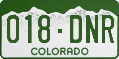 CO license plate 018DNR