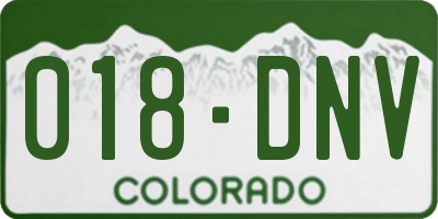 CO license plate 018DNV