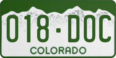 CO license plate 018DOC