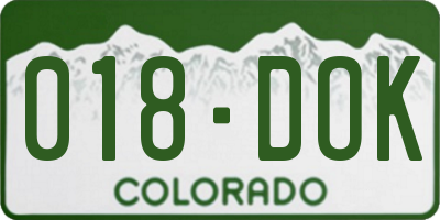 CO license plate 018DOK