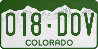 CO license plate 018DOV