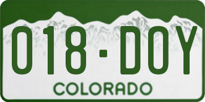 CO license plate 018DOY
