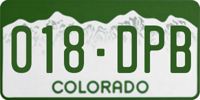 CO license plate 018DPB