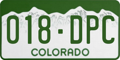 CO license plate 018DPC