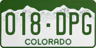 CO license plate 018DPG