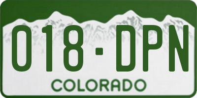 CO license plate 018DPN