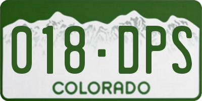 CO license plate 018DPS