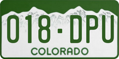 CO license plate 018DPU
