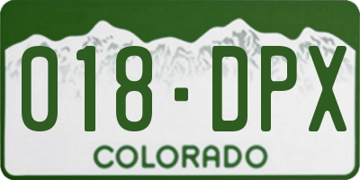 CO license plate 018DPX