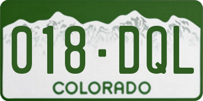 CO license plate 018DQL