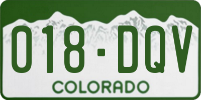 CO license plate 018DQV