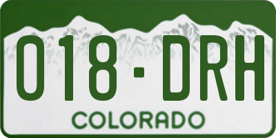 CO license plate 018DRH