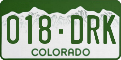 CO license plate 018DRK