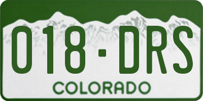 CO license plate 018DRS