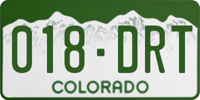 CO license plate 018DRT