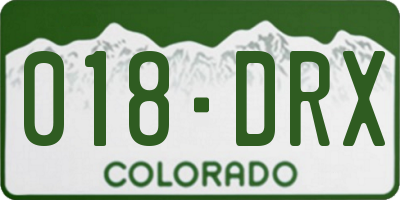 CO license plate 018DRX