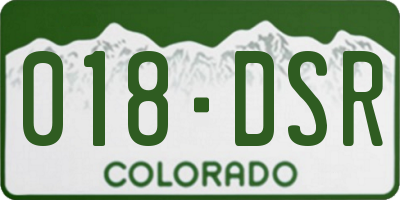 CO license plate 018DSR