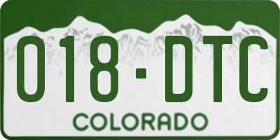 CO license plate 018DTC