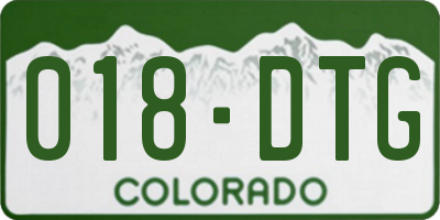 CO license plate 018DTG