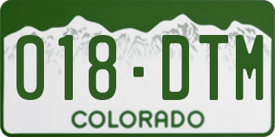CO license plate 018DTM