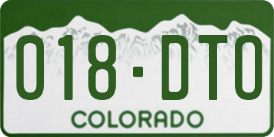 CO license plate 018DTO