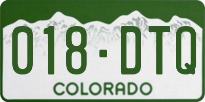 CO license plate 018DTQ