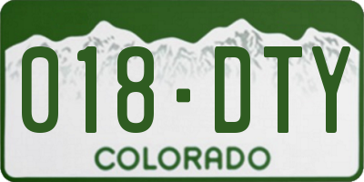 CO license plate 018DTY