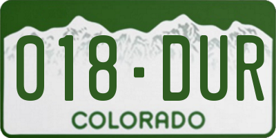 CO license plate 018DUR