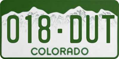 CO license plate 018DUT