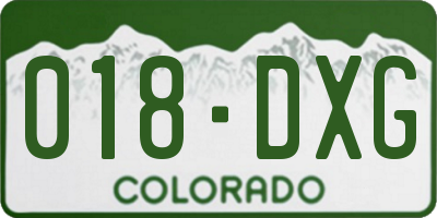 CO license plate 018DXG