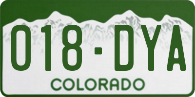 CO license plate 018DYA