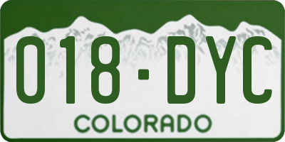 CO license plate 018DYC