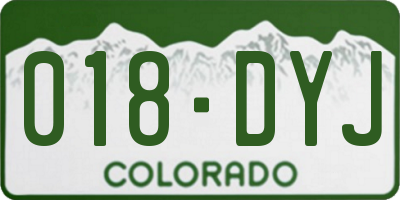 CO license plate 018DYJ