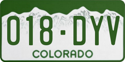 CO license plate 018DYV