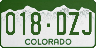 CO license plate 018DZJ