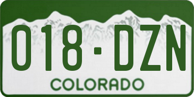 CO license plate 018DZN