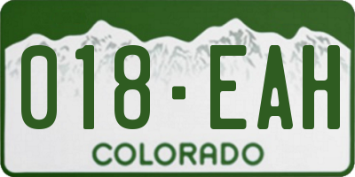 CO license plate 018EAH