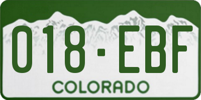 CO license plate 018EBF